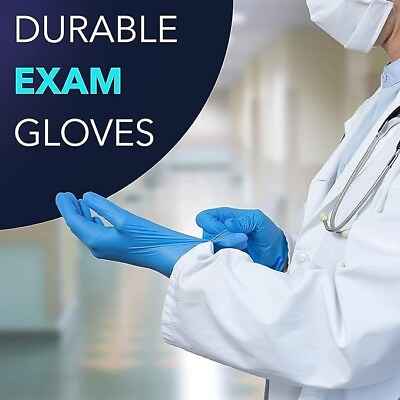 #ad 100 4mil NITRILE Disposable Blue Medical Exam Gloves Latex Powder Free S M L XL $10.95