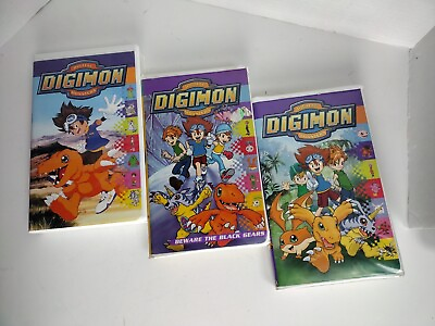 #ad Digimon Digital Monsters VHS Video Lot of 3 Tapes Fox Kids Cartoons Movies $14.95