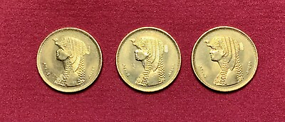 #ad Uncirculated three 50 piastres Cleopatra Egyptian coins $18.00