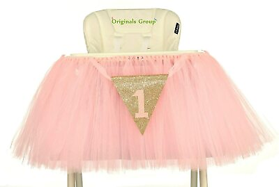 #ad Originals Group Baby Girls 1st Birthday High Chair Tutu Party Decoration Pink $10.99
