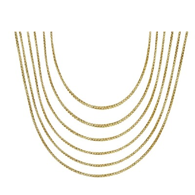 #ad 18K Gold Filled Tarnish Resist Italian Box Chain Necklace 16quot; 32 inch *1.2mm 2mm $17.99
