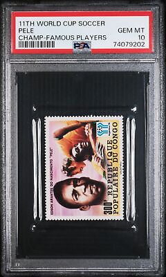 #ad Pele Very Rare Brazil 11th World Cup Champion 1978 Soccer Stamp PSA 10 $138.76