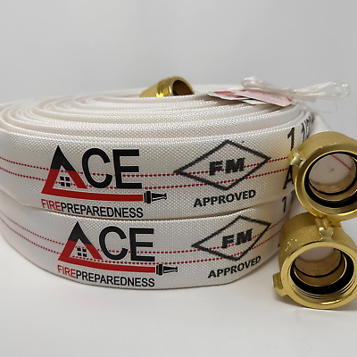#ad Attack Fire Hose 2 pack 75’ x 1 1 2” NH Couplings TPU Lining FM Approved Cert $269.99