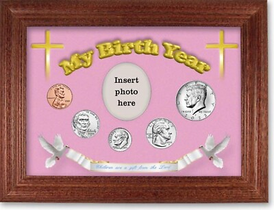 #ad Framed Birth Year Coin Gift Set For Girls Cross Motif 2022 $24.95