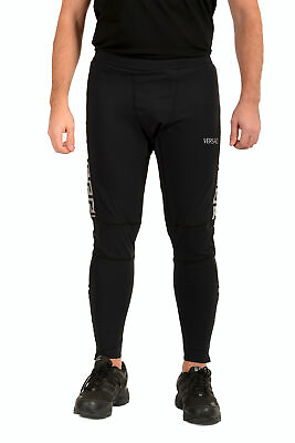 #ad Versace Men#x27;s Black Logo Print Active Leggings Pants $169.99