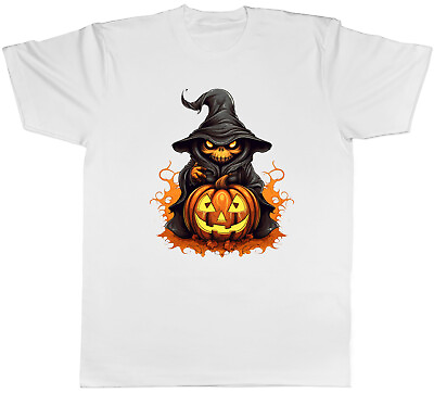 #ad Spooky Pumpkin Mens T Shirt Witch Hat Spellbound Tee Gift GBP 8.99