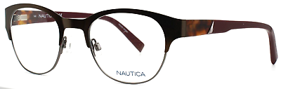 #ad NAUTICA N7256 200 Brown Mens Round Full Rim Eyeglasses 51 22 140 B:41 B $49.99