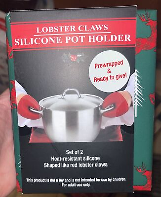 #ad New Red Lobster Claws Pot Pincher Set Silicone Oven Gloves Gag Gift Funny $8.99