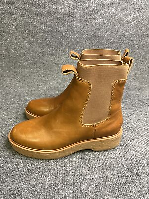 #ad Madewell The Camryn Chelsea Boots Women#x27;s 7 Brown Leather NWOT $67.92