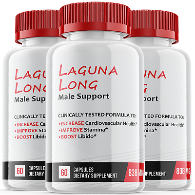#ad 3 Pack Laguna Long Male Support Capsules Mens Vitality Support 180 Capsules $59.95