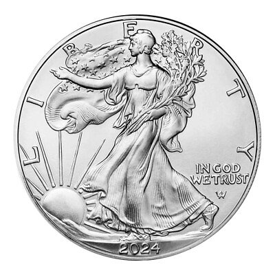 #ad 2024 $1 American Silver Eagle 1 oz BU $37.18