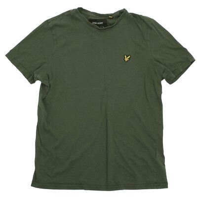 #ad LYLE amp; SCOTT Mens Dark Green Short Sleeve Plain T Shirt Size Small GBP 15.00