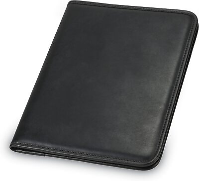 #ad Leather Padfolio Business Portfolio Notebook Binder Office Organizer Black NEW $35.59