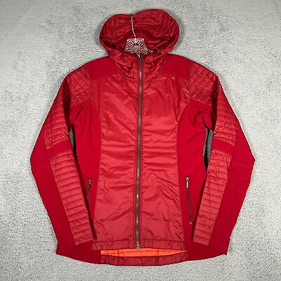 #ad Kuhl Jacket Womens Size XS Red Puffer Full Zip Hooded Insulated Outdoor Nylon $79.99