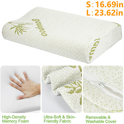 #ad 19.69 23.62quot; Bamboo Memory Foam Sleep Orthopedic Bed Pillow Pillow Neck Support $31.06