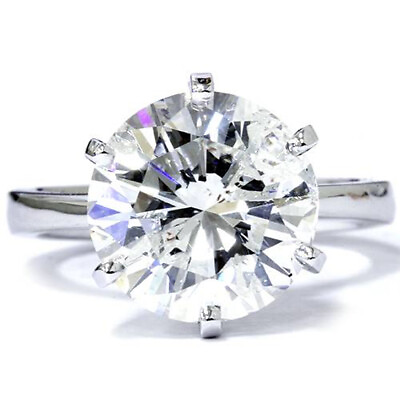 #ad 3 Carat Round Cut Enhanced Diamond Engagement Solitaire 14K White Gold $10000.00
