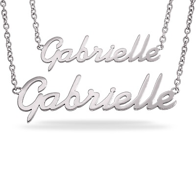 #ad Personalized Name Necklace Large Custom Nameplate Pendant Gift Stainless Steel $12.00