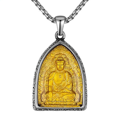#ad New Lucky Stainless Steel Amulet Buddha Necklace Pendant Chain Jewelry Gift $15.99
