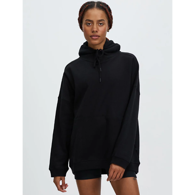 #ad COTTON ON BODY Women#x27;s Hoodie Black Small Plush Oversized Sweatshirt NWT $25.50