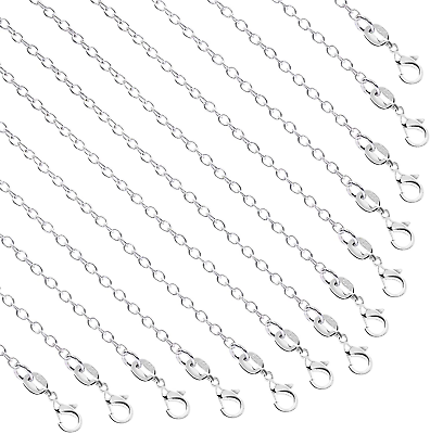 #ad 50 Pack Necklace Chains Bulk Silver Plated Necklace Chain Silver 1.2Mm 18 Inche $19.99