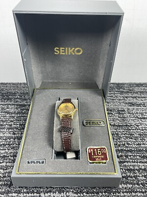 #ad 🔥 Seiko Quartz • Gold Hardlex Crystal Women’s Watch • SYY196P • Original Box $49.95