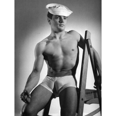 #ad Gay Sailor Man Homosexual Nice Shirtless Guy Man 5x7 Photo Vintage Print 7200B $8.95