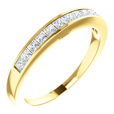 #ad 14K Yellow Gold 1 4 CTW Natural Princess Diamond Channel Set Wedding Band 3MM $399.99