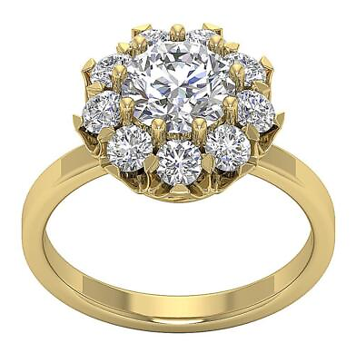 #ad Halo Anniversary Solitaire Ring I1 G 2.75 Carat Round Diamond 14K Gold Appraisal $5543.99