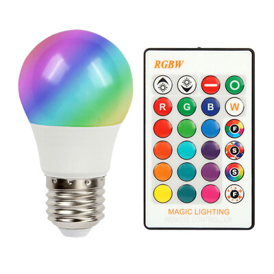#ad #ad E27 RGB LED Light Bulb 16 Color Changing Magic RGBW Lamp Remote Control Colorful $4.99