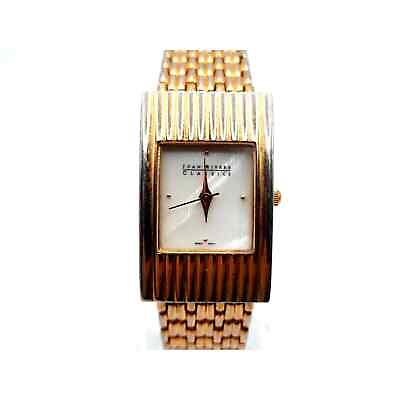 #ad Joan Rivers Classics Quartz Watch New Battery Gold Told MoP White Dial 20mm $25.00