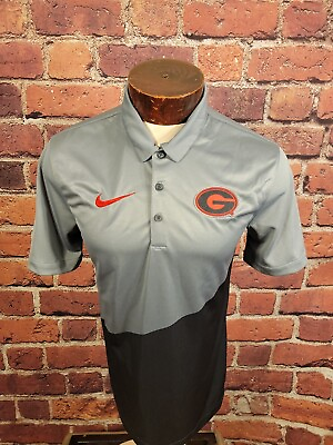 #ad Nike Men#x27;s Small Gray Black Red Georgia Bulldogs Short Sleeve Golf Polo Shirt. ⛳ $23.98