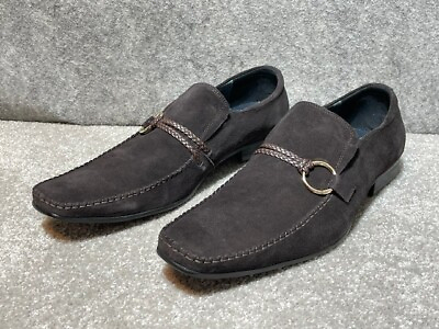 #ad ENCORE by Fiesso Dress Shoes Mens 11 Braid Buckle Slip On Loafer Brown $27.89