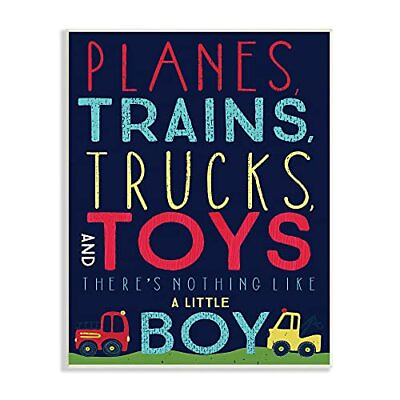 #ad Stupell Industries Planes Trains Trucks and Toys Wall Plaque 10x15 Design... $47.51