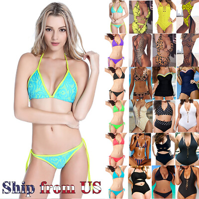 #ad Women One Piece Swimsuit Bikini Swimwear Monokini Swim Suit Regular To PLUS SIZE $9.99