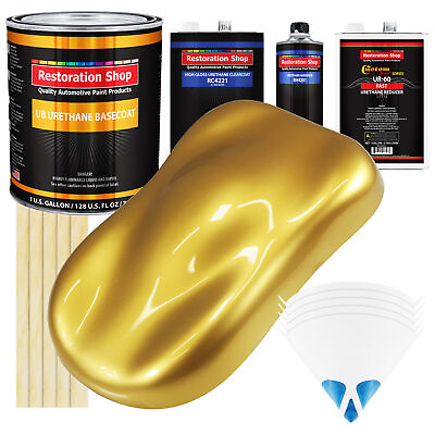 #ad Anniversary Gold Metallic Gallon Kit URETHANE BASECOAT Car Auto Paint FAST Kit $377.99