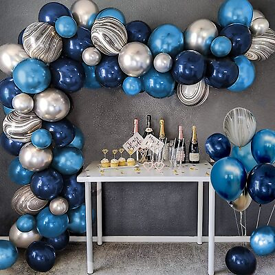 #ad Balloons Garland Birthday Decor Wedding Baby Party Navy Blue Balloons Arch Kit $14.98