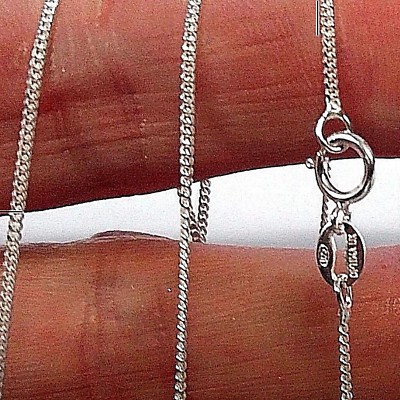 #ad Pendant Link Chain Necklace Curb Diamond Cut Sterling Silver 925 Italian allsize $11.50
