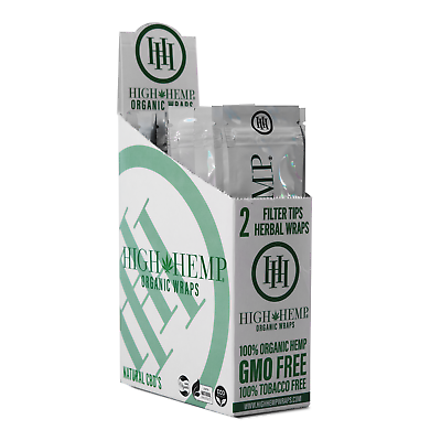 #ad High H. 50 Organic Wrap Rolling Paper Vegan Original Full Box 25 Pouch of 2 ct $22.99