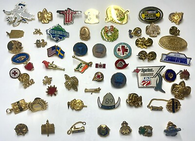 #ad Vintage Pins Fraternal Brass Enamel Military Scouts Medical Collectible $73.04