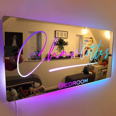 #ad Personalized LED Light Up Name Mirror $39.98