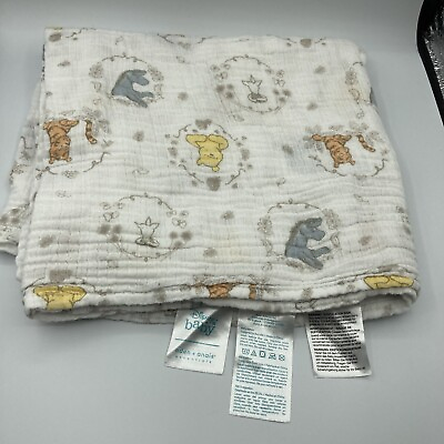 #ad Aden amp; Anais Classic Disney Pooh Tigger Cotton Muslin Baby Swaddle Blanket $14.00