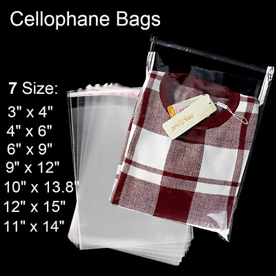 Clear Self Adhesive Peel amp; Seal Cellophane Plastic OPP Transparent Packing Bags $63.29