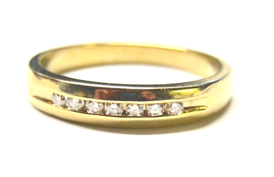 #ad 10k Gold 7 Diamond Wedding Anniversary Band Ring Total Carat 0.21 Size 10.5 $300.00