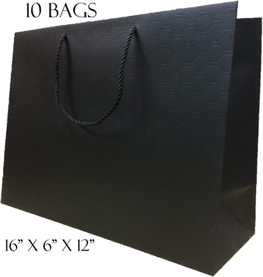 #ad #ad Extra Large Black Gift Bags with Handles Big Paper Shopping 10 Bags 16x6x12 Ma $41.98