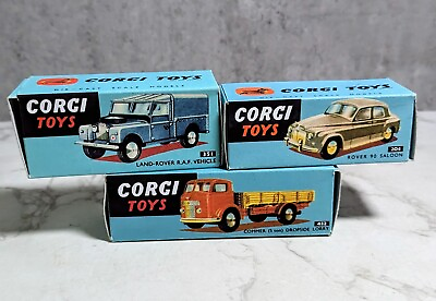 #ad Corgi Toys Repro Boxes Only Rover 90 Saloon Land rover RAF Commer Dropside Lorry GBP 15.99