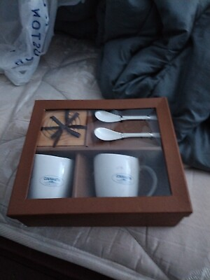 #ad PROMOTIONAL GIFT SET 2 ea Teacups Spoons amp; Coasters Coushatta Casino Resort $30.00