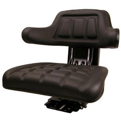 #ad Black Universal Tractor Seat With Full Suspension and Adjustable Angle Base $190.99