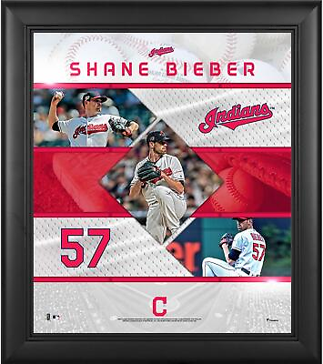 #ad Shane Bieber Cleveland Indians Framed 15x17 Stitched Stars Collage $49.99