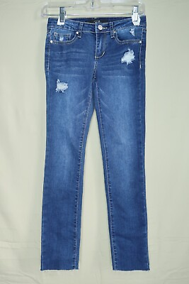#ad Joes Jeans Womens 25 25x25 Icon Skinny Crop Denim Dark Wash Distressed Low Rise $17.45