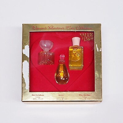 3 Mini Perfumes Women#x27;s Valentine#x27;s Oscar de la RentaHalstonWhite Shoulders $41.30